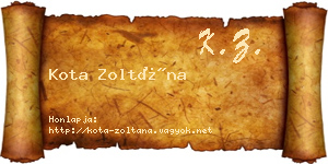 Kota Zoltána névjegykártya